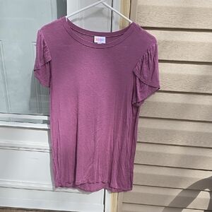 LulaRoe Women's Purple Tulip-Sleeved Top - XS